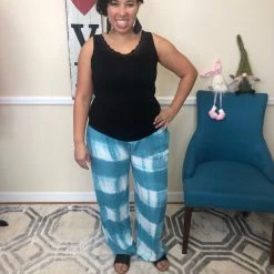 Iris & Rainbow Boutique #H798 Time For A Vacation Tie Dye Palazzo Pants (Blue) New Arrivals