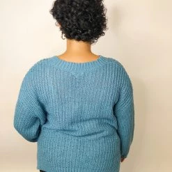 Iris & Rainbow Boutique New Arrivals #K478 Emma's Cozy Sweater (Faded Teal)