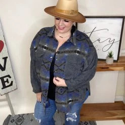 Iris & Rainbow Boutique L449 Into The Deep Sea Shacket