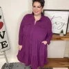 Iris & Rainbow Boutique New Arrivals #L440 All I Want Dress (Plum)
