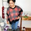 Iris & Rainbow Boutique #L443 *Doorbuster* Plaid About You Top (Red/Black)
