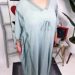 Iris & Rainbow Boutique #M742 Sweetest Moment Maxi Dress (Sage Blue)