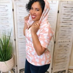 Iris & Rainbow Boutique New Arrivals #J922 Don't Be A Peach Hooded Top