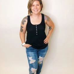 Iris & Rainbow Boutique #K399 Free Fall With Me Tank (Black) New Arrivals