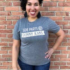 Iris & Rainbow Boutique New Arrivals #J153 Side Parts And Skinny Jeans Tee