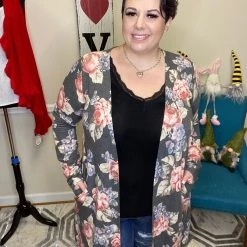 Iris & Rainbow Boutique #H737 A Sense Of Peace Floral Cardigan