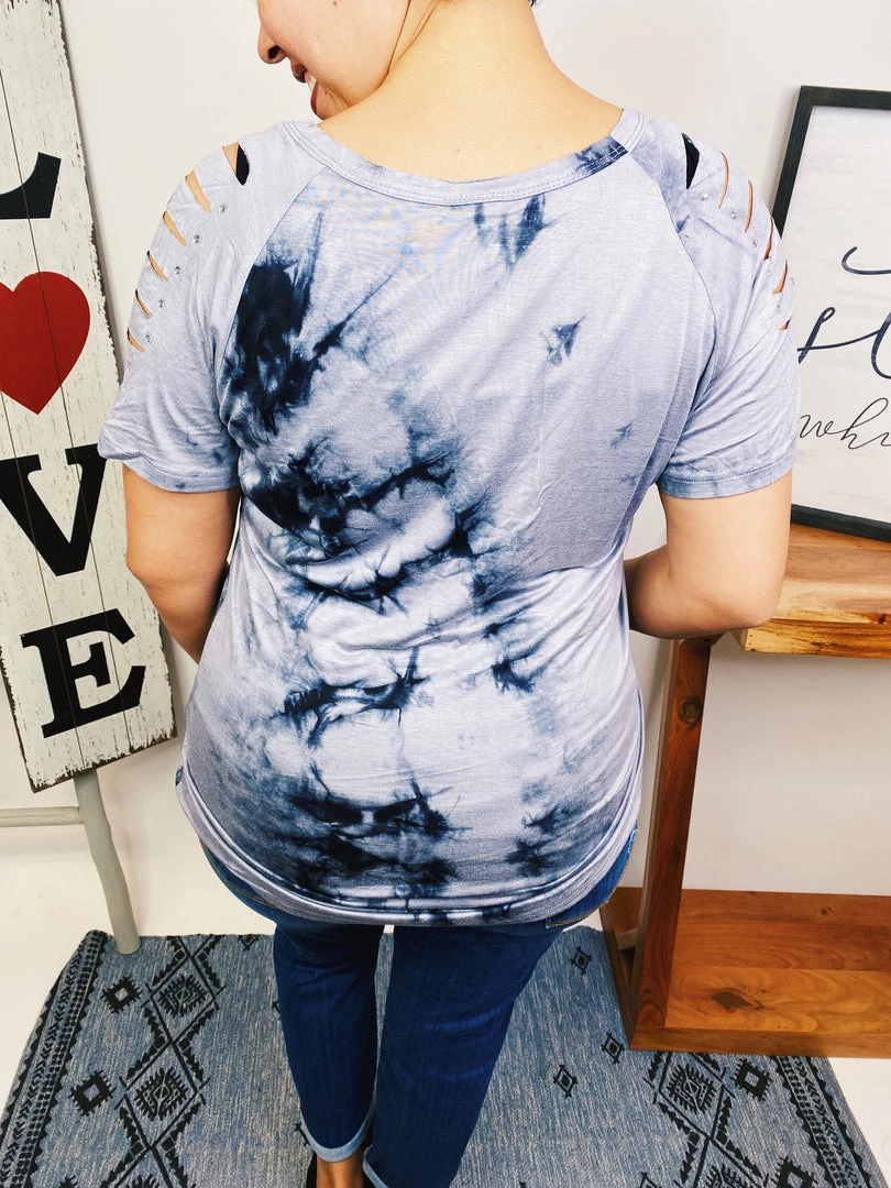 Iris & Rainbow Boutique New Arrivals #L919 Moonlight Tie Dye Top (Grey/Charcoal) 5 Iris & Rainbow Boutique New Arrivals #L919 Moonlight Tie Dye Top (Grey/Charcoal)