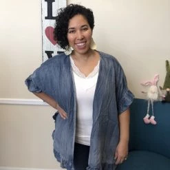 Iris & Rainbow Boutique New Arrivals #H755 Ruffle My Denim Cover Up