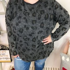 Iris & Rainbow Boutique New Arrivals #L267 Dipped In Wild Long Sleeve Leopard Top