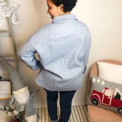 Iris & Rainbow Boutique New Arrivals #L819 The Cloudy Sky Shacket