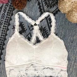 Iris & Rainbow Boutique New Arrivals #K795 For What It's Worth Lace Bralette (White)