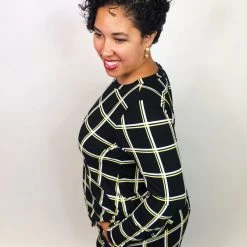 Iris & Rainbow Boutique New Arrivals #K736 In The Grid Lounge Set