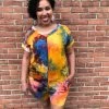 Iris & Rainbow Boutique #J507 Orange You Glad To See Me Tie Dye Lounge Set