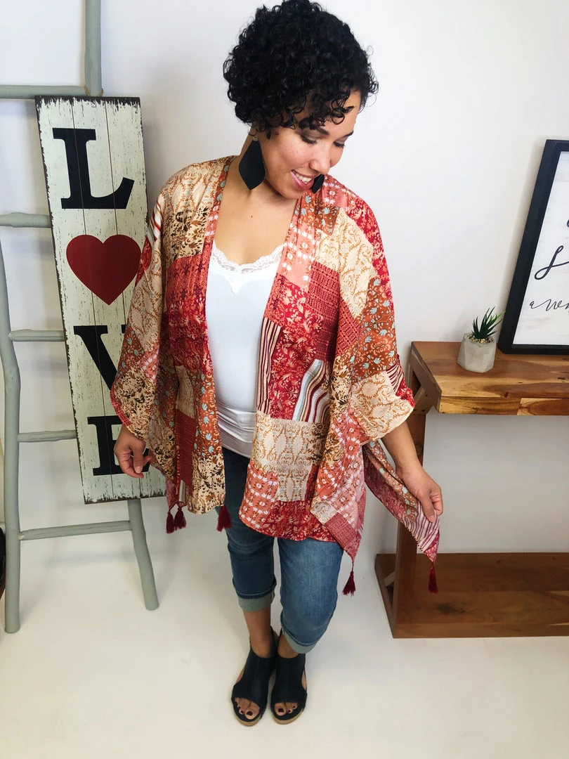 Iris & Rainbow Boutique #M167 One Right Now Kimono (Rose Taupe) 3 Iris & Rainbow Boutique #M167 One Right Now Kimono (Rose Taupe)