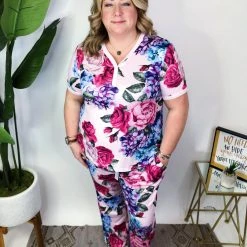 Iris & Rainbow Boutique #M580 Bright Flowers Pajamas New Arrivals