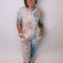 Iris & Rainbow Boutique New Arrivals #K309 Heaven Sent Tie Dye Lounge Set