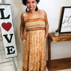 Iris & Rainbow Boutique #M242 My Jam Maxi Dress (Orange)
