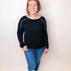 Iris & Rainbow Boutique New Arrivals #K579 Fall Back Lattice Top (BLACK)