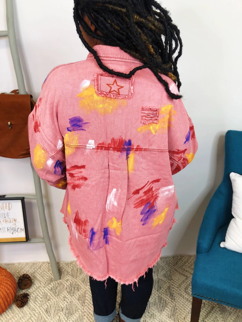 Iris & Rainbow Boutique #K837 Painting Life In Color POL Jacket 11 Iris & Rainbow Boutique #K837 Painting Life In Color POL Jacket