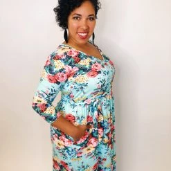 Iris & Rainbow Boutique #K325 Wrap It Up Floral Maxi Dress