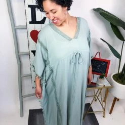 Iris & Rainbow Boutique #M742 Sweetest Moment Maxi Dress (Sage Blue)