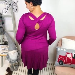 Iris & Rainbow Boutique New Arrivals #L302 Simple And Stunning Dress (Magenta)