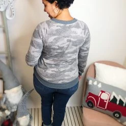 Iris & Rainbow Boutique #L373 Harmonious Camo Top (Grey) 10 Iris & Rainbow Boutique #L373 Harmonious Camo Top (Grey)