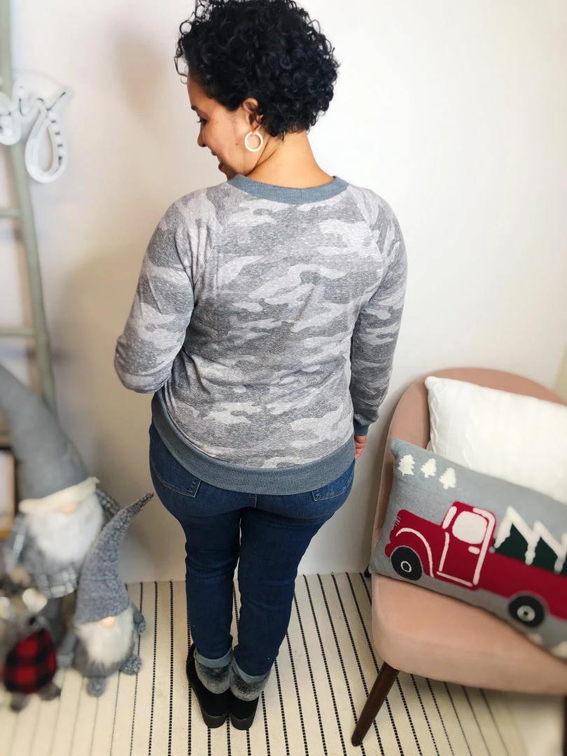 Iris & Rainbow Boutique #L373 Harmonious Camo Top (Grey) 6 Iris & Rainbow Boutique #L373 Harmonious Camo Top (Grey)