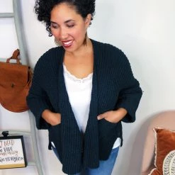 Iris & Rainbow Boutique #K989 Wrapped In POL Cardigan (NAVY)