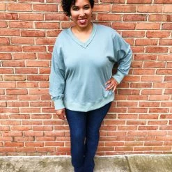 Iris & Rainbow Boutique #K627 Aspen's Sweatshirt (Blue Grey)