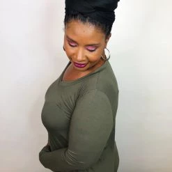 Iris & Rainbow Boutique #k636 Back To Basics Long Sleeve Top (Olive) New Arrivals