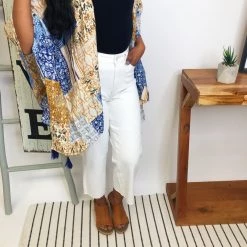 Iris & Rainbow Boutique New Arrivals #M322 Greater Love White Crop Judy Blue Jeans