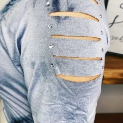 Iris & Rainbow Boutique New Arrivals #L919 Moonlight Tie Dye Top (Grey/Charcoal)