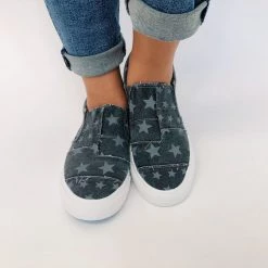 Iris & Rainbow Boutique #K185 Up In The Stars Slip On Blowfish Shoes (CHARCOAL)