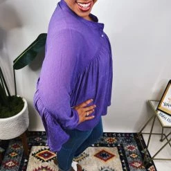 Iris & Rainbow Boutique New Arrivals #M693 Violet Me Top