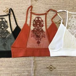 Iris & Rainbow Boutique New Arrivals #271 Embroidery Lace Back Bralette