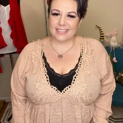 Iris & Rainbow Boutique #H295 Whimsical Rose Babydoll Top New Arrivals