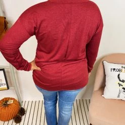 Iris & Rainbow Boutique New Arrivals *DOORBUSTER* K921 Aurora's Long Sleeve Top (Wine)