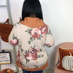 Iris & Rainbow Boutique New Arrivals #L625 *Doorbuster* Flower Blooming Cowl Neck Top