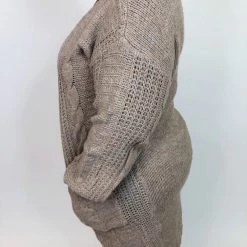 Iris & Rainbow Boutique New Arrivals #K755 Cords Of Love Cardigan (Taupe)