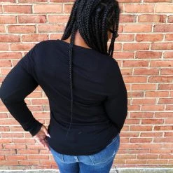 Iris & Rainbow Boutique New Arrivals #K660 Simply Sophisticated Long Sleeve Top (Black)