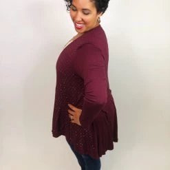 Iris & Rainbow Boutique #K673 The Lights Of The Night Sky Cardigan(Dark Plum) New Arrivals