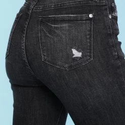 Iris & Rainbow Boutique New Arrivals #288 Button Me Up Grey Distressed Judy Blue Jeans