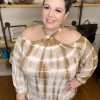 Iris & Rainbow Boutique #E08 Toffee Delight Criss Cross Top New Arrivals
