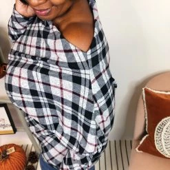 Iris & Rainbow Boutique #L42 Holidays In Plaid (Charcoal/Black)