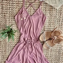 No Ship Drop Ship Mainstream-Mauve Summer Romper