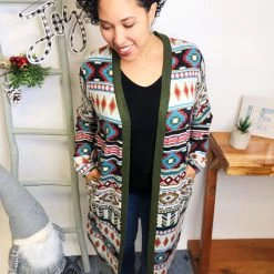 Iris & Rainbow Boutique #L530 Shapes Of You Aztec Cardigan New Arrivals