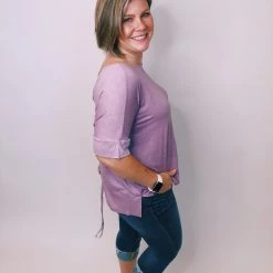 Iris & Rainbow Boutique New Arrivals #K269 It's All In The Details Top (Lavender)