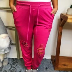 Iris & Rainbow Boutique #L524 A Savage Beginning Joggers (Hot Pink) New Arrivals