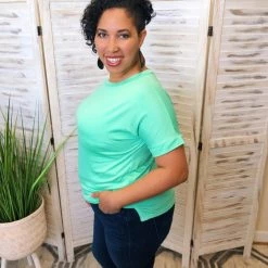 Iris & Rainbow Boutique #K116 Evie's Green Top